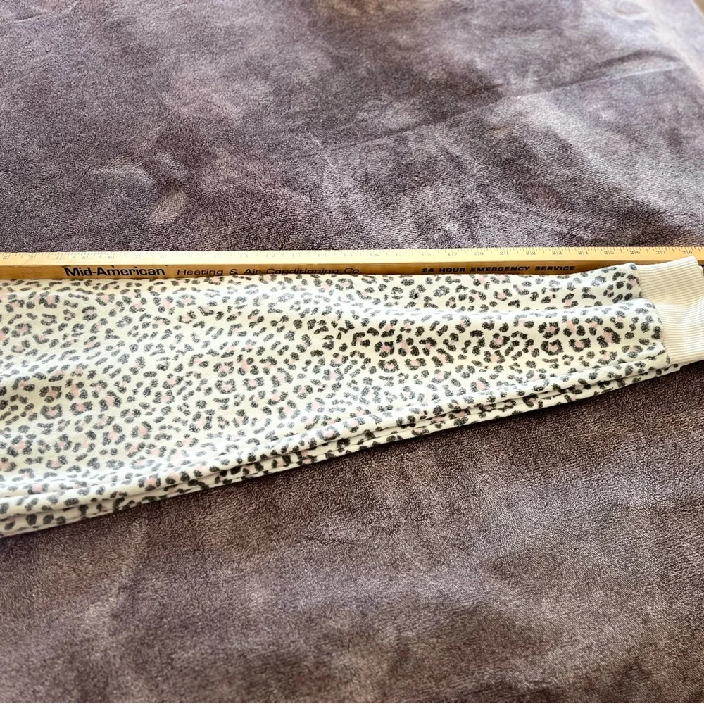 Victoria's Secret Cream Cheetah Joggers with Pink Gray Spots
